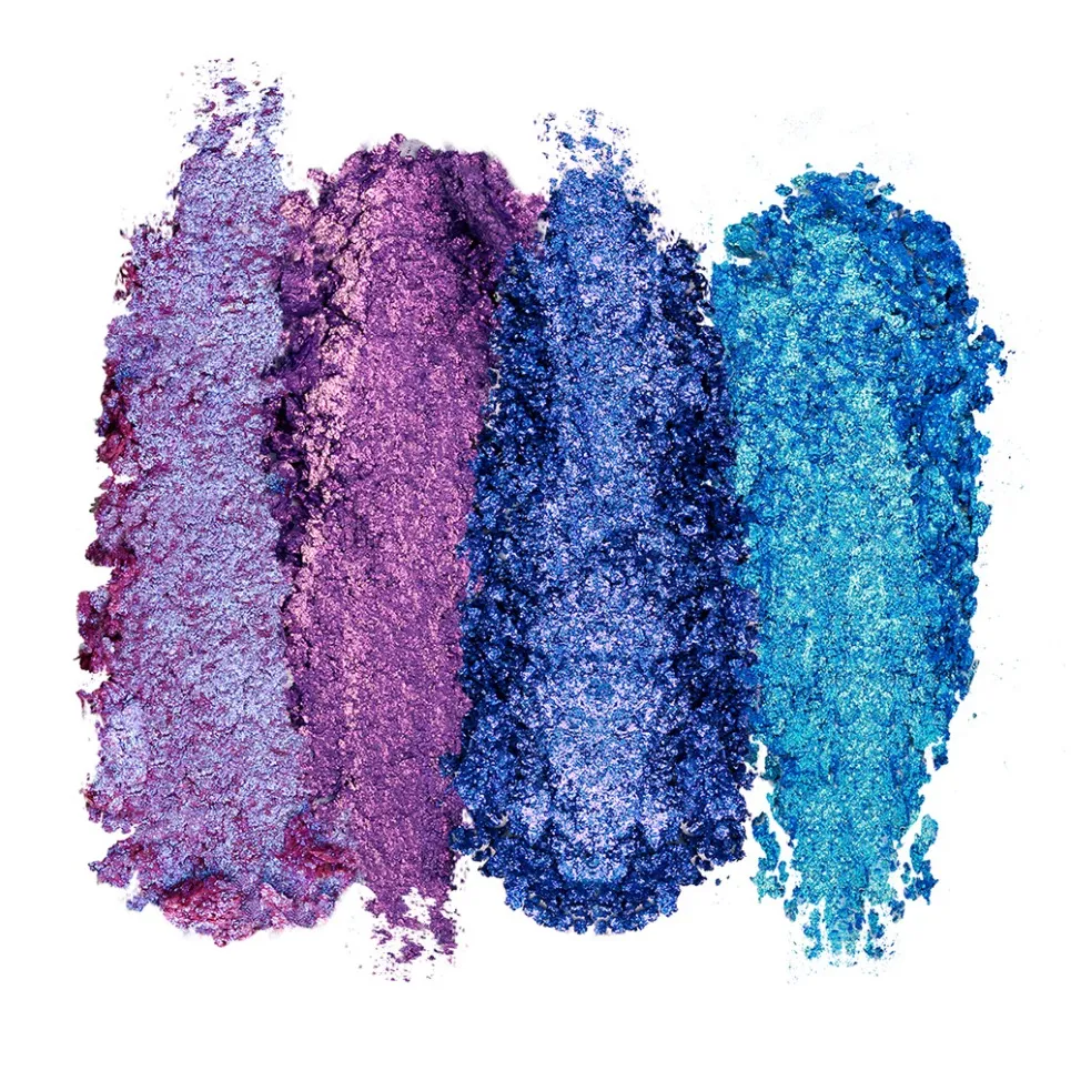 Paleta de sombras camaleão vegano de 4 cores, maquiagem de marca própria, atacado, logotipo personalizado, sombra de olhos com mudança de cor