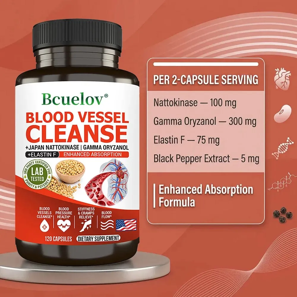 Nattokinase Capsules - Promotes Cardiovascular Elasticity Maintains Arterial Circulation and Improves Blood Pressure — image 5