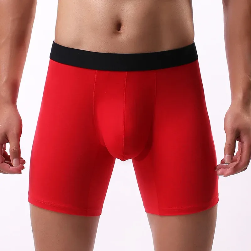 Boxers para hombre, ropa interior deportiva informal de algodón extendida, bañadores resistentes al desgaste, calzoncillos con bolsa convexa en U, Boxershorts, lencería