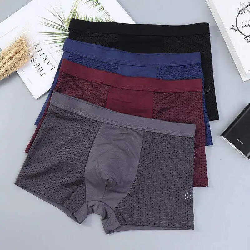 Men Breathable Ice Silk Mesh Men's Soft Breathable Underwear With Moisture-wicking Technology U Design For Comfort — image 13