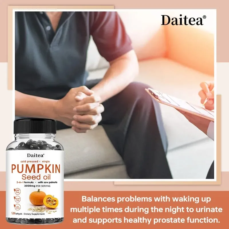 Pumpkin Seed Oil + Saw Palmetto Extract Supports Prostate and Urinary System Health Hair Care Anti-Hair Loss Men's Health