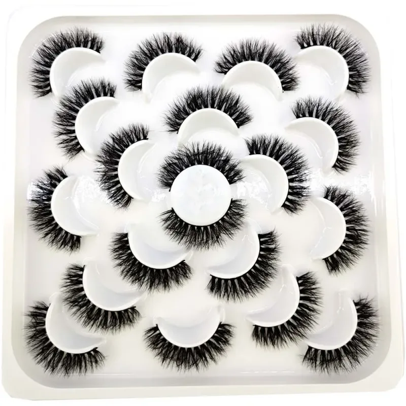 NEW 10 pairs Handmade 3d mink lashes short False Eyelashes Cross Messy Dense Natural Eye Lashes Stage Makeup False Eyelashes