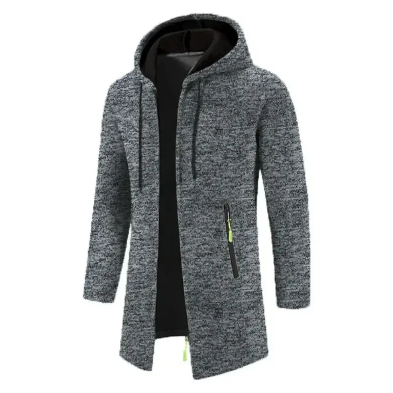 Nieuwe heren trui met lange mouwen en capuchon voor mannen rits sweatshirts oversize streetwear warme effen kleur herfst jas hoodie mannen