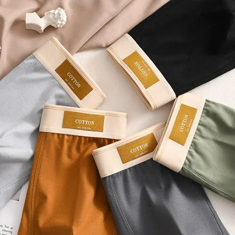 3Pcs Soft Cotton Men's Boxers Hombre Panties Man Breathable Underpants Sexy Sports Comfort Large Size L-4XL Male Boxers