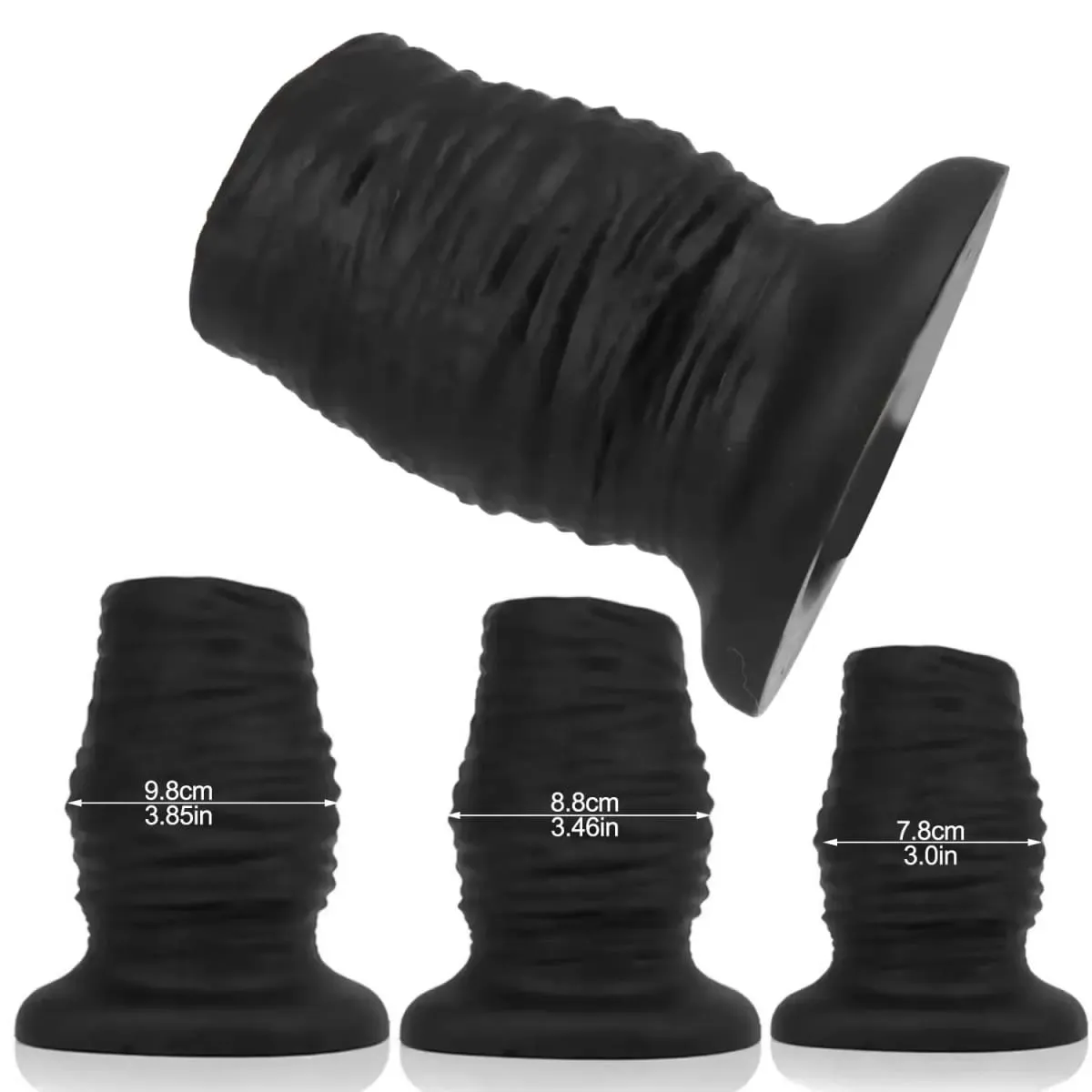 3/3.46/3.85 Inch Huge Hollow Anal Plug Liquid Silicone Soft Butt Plug Vaginal Anal Expansion Speculum Gay Fisting BDSM Sex Toys — image 4