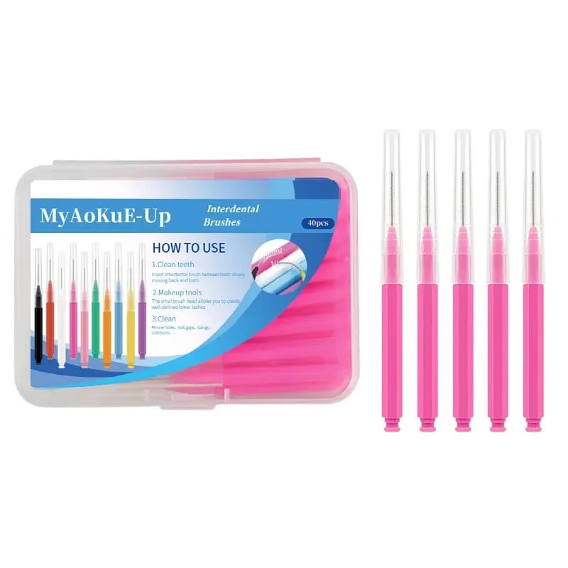 40pcs Mini Eyebrow Brush Brow Perm Makeup Brush Lashes Extension Lifting Bendable Mini Eyelash Brushes Dental Clean Beauty Tools