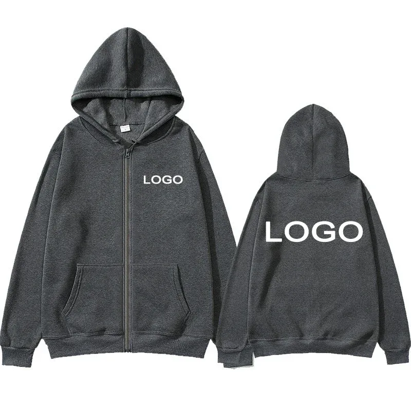 Tùy Chỉnh In Hình Dây Kéo Áo Khoác Nam Thời Trang Tay Dài Dây Kéo Lên Áo Nỉ Nữ Cá Tính Hoody Chui Đầu Sudadera