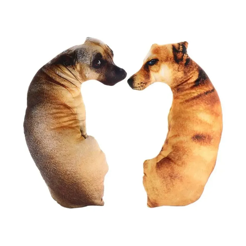 Travesseiro decorativo de animais realistas em 3D Soft Cachorro Travesseiro Almofada criativa para escritório