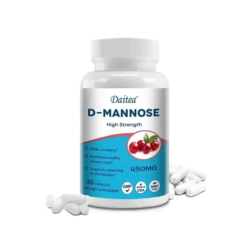 D-Mannose Capsules - with 1000mg Cranberry Extract - Cleanses Detoxifies Supports Urinary Tract Health