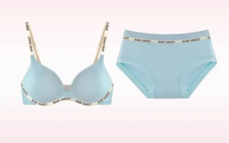 Vibrant Dopamine Color Seamless Wirefree Push Up Bra Panty Set Soft Comfy Sexy Lingerie Underwear For Women 32‑38AB