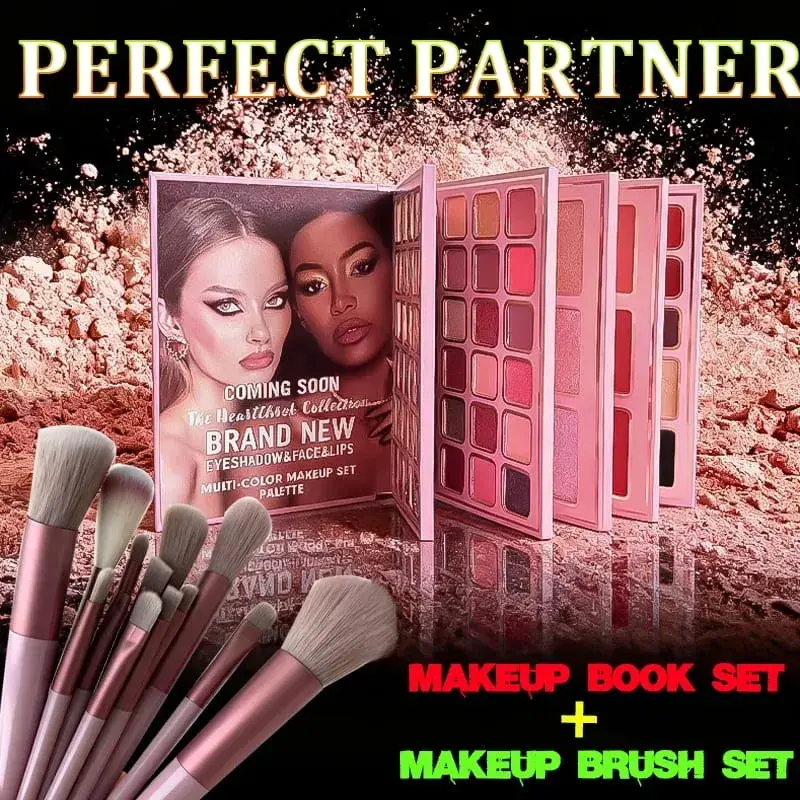 78 Colors Multi Makeup Palette with Brushes Matte Shimmer Eyeshadow Blush Highlight Lip Gloss Set Christmas Gift