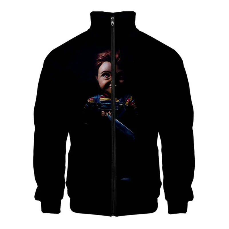 Coats Horror Movie Chucky Stand Collar Jackets Seed of Chucky Sweatshirt Cosplay Costume Long Sleeve Zipper Hoodies