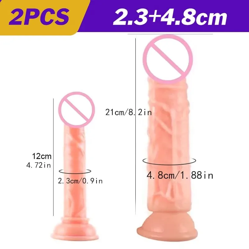 Realistic Flesh Colored Silicone Dildo with Suction Cup Soft Butt Plug Adult Sex Toy for Women And Men Realistic Soft Dildo
