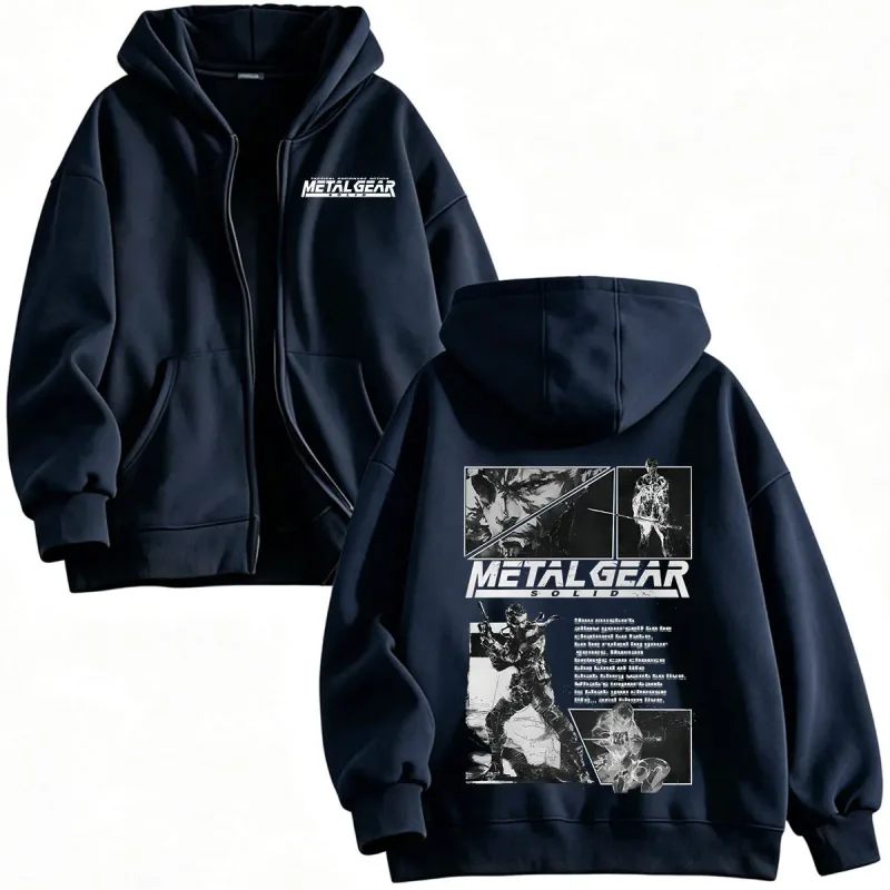 MGS1 METAL GEAR SOLID Raiden Solid Snake Zipper Hoodies Men's Women Clothing Fashion Zip Up Hooded Sweatshirts Jackets Coat — image 3