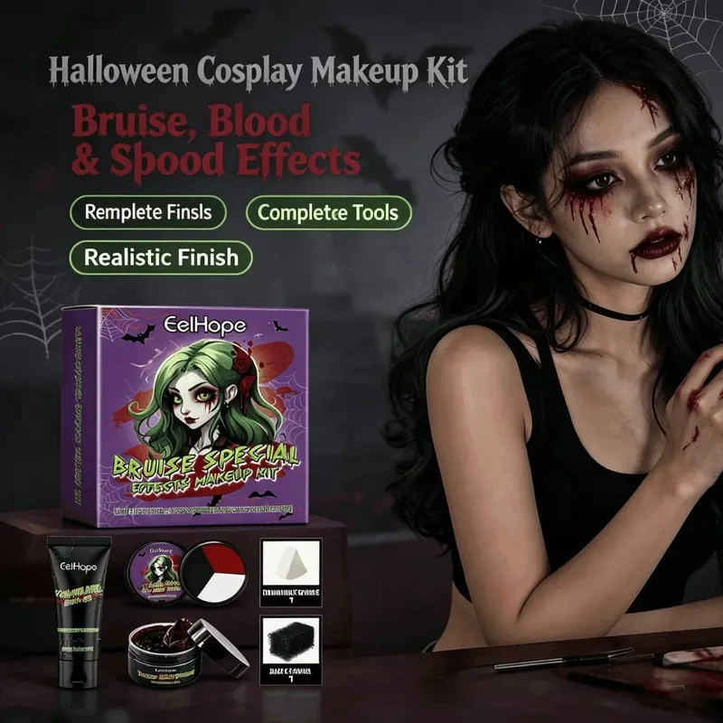 Halloween cosplay makeup bruise wound imitation set High Concealer Face Paint for Halloween Goth Makeup