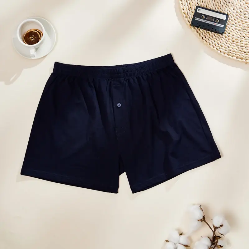 3PCS 100% Cotton Solid Color Men's Aro Pants Breathable Comfortable Men's Panties Home Leisure Men's Underwear Loose Fit Shorts — image 5