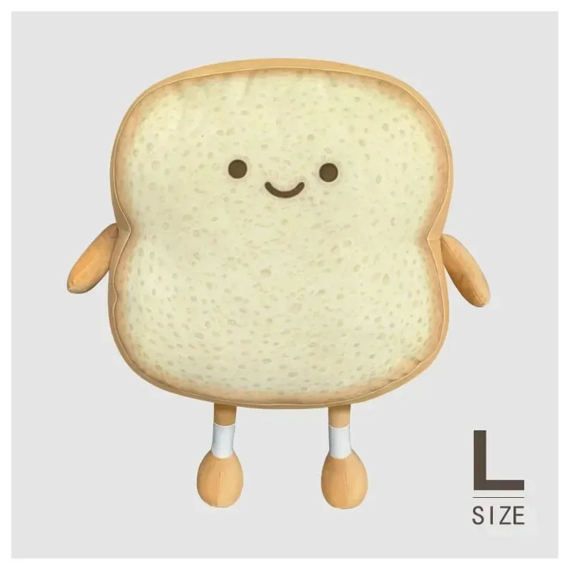 Soft Toast Shaped Stuffed Cushion Emotion Face Design Home Living Room Decoration Kids Daily Rest Practical Birthday Gift Pillow