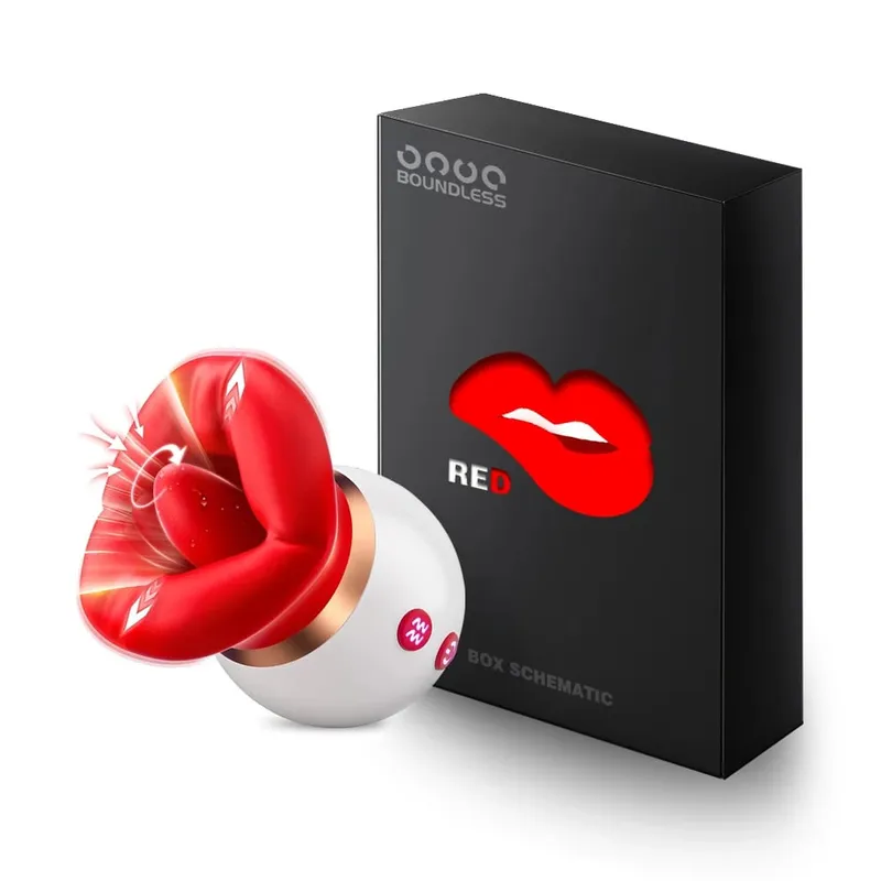 Sugande tunga Slickar Dildo Vibrator Klitoris Bröstvårta G-Spot Fitstimulator Vagina Anal Onani Vuxna Sexleksaker för Kvinna