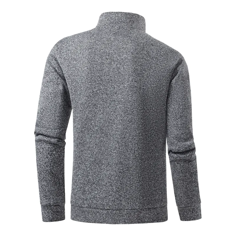 Autumn Men's Half-Zip Sweatshirts Long-Sleeved Solid Color Pullovers Turtlenecks Streetwear Winter Warm Jackets Sports Coat — image 3