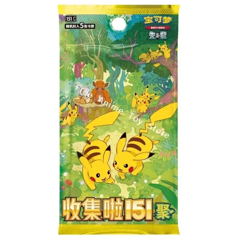 Original Genuine Pokemon Trading PTCG Cards Chinese Collected 151 Gather Supplementary Pack Slim Bag Fat Bag Card Collect Gift