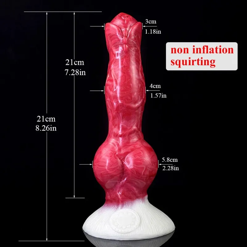 Ejaculation Anal Plug Dog/Wolf Dildo Inflatable Big Knot Penis with Squirting Function Strong Sucker Sex Toy for Women Men