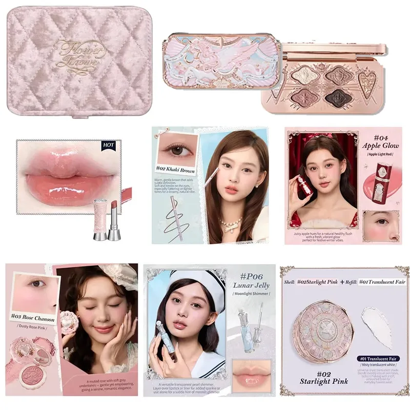 Flowerknows Strawberry Cupid All-In One dárková krabička Makeup Kit Profesionální paletka Swan Blusher Blush Set Krém na rty Flower Knows