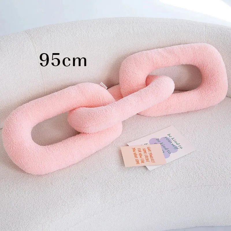 60-95CM Creative Iron Chain & Knot Pillow Stuffed Soft Sofa Cushion Nordic Style Home Plush Decoration Irregular Shaped Plush