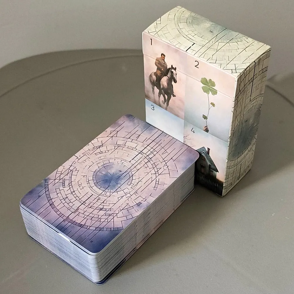 76 Pcs Vintage Oil Painting Style Fortune Telling Cards Double-embossed