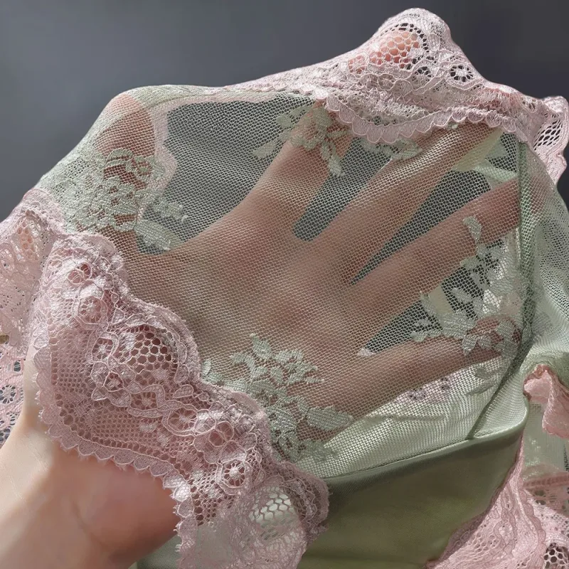 Herr Triangeltrosor Spetskant Fjärilsknut Blommönster Tunt Superbekvämt U Bulge-påse Andas Transparent Underwe