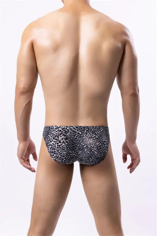 Sexy Men's Briefs Underwear Leopard Pattern Low Waist Soft Slip Briefs Lingerie Underpants Pouch Tangas Sexis De Hombre