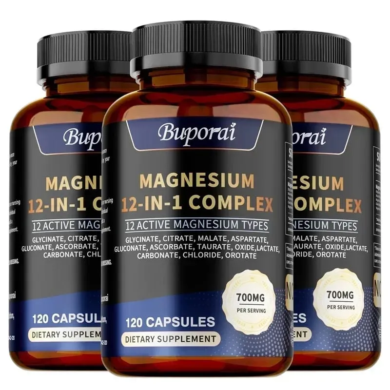 Magnesium Complex Capsules - Contains Citrate and Malate To Support Bone Heart and Muscle Health Boost Immunity Non-GMOSupple