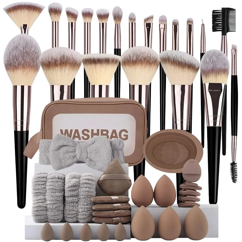 3-20PCS Makeup Brushes Set Eye Shadow Foundation Blush Highlighter Concealer Brush Female Beauty Tool Beauty Sponges Thumb Puffs — image 1