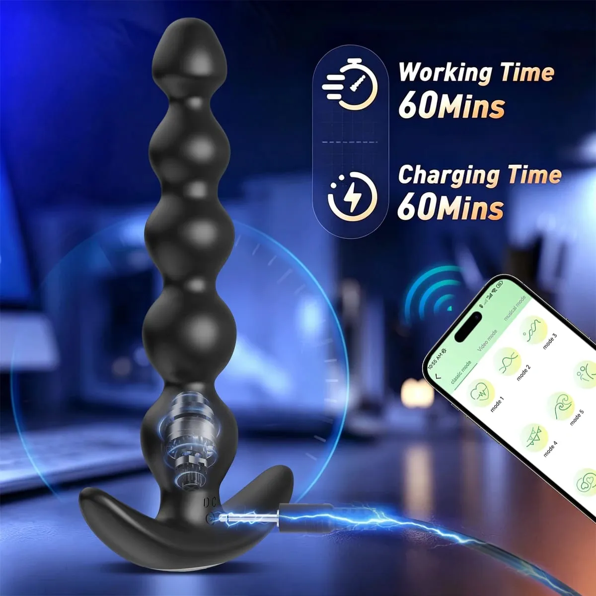 Vezeték nélküli távoli anális dugó 10 vibrációs üzemmódú vibrációs prosztata masszírozó APP vezérlő dugó, felnőtt szexjátékok nőknek, meleg férfiaknak — image 3