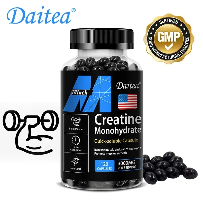 Daitea Creatine Monohydrate 3000 Mg - Strength Muscle Performance Supplement for Men and Women Non-GMO and Gluten-Free — image 2