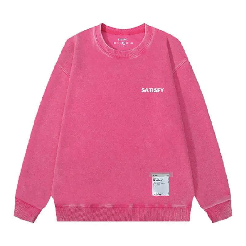 Satisfy SoftCell Men's Round-Neck Sweatshirt Running Distress Member Print Vintage Style Long Sleeve Cotton Sweatshirt with Po — image 26