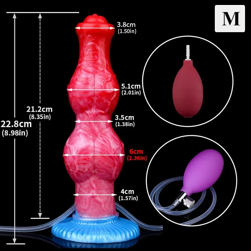 ขนาดใหญ่Knot Squirting-Inflatable Dildo Strong SuckerซิลิโคนInflat Anal Plugเทรนเนอร์เริ่มต้นเพศของเล่นสำหรับผู้หญิงผู้ชาย — image 12