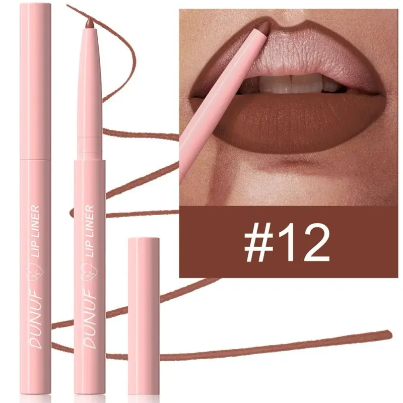 Matte Lip liner Pen 12Color Waterproof Fine Lipstick Slim Lip Outline Contour Makeup Dark Red Brown Lipstick Pencil Cosmetic — image 14