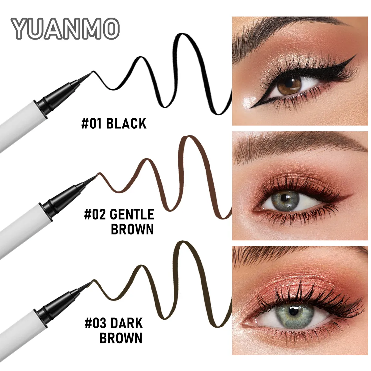 Long-lasting smooth matte finish water-resistant and stain-resistant liquid eyeliner pen eye makeup eyeliner cosmetic product