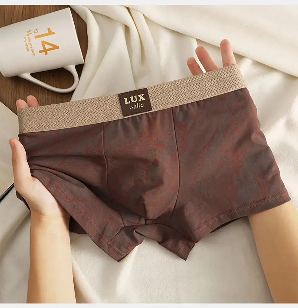 3 unidades/pacote 100% algodão impressão de luxo boxers hombre malha 3d respirável antibacteriano bolsa roupa interior confortável macio calcinha masculina