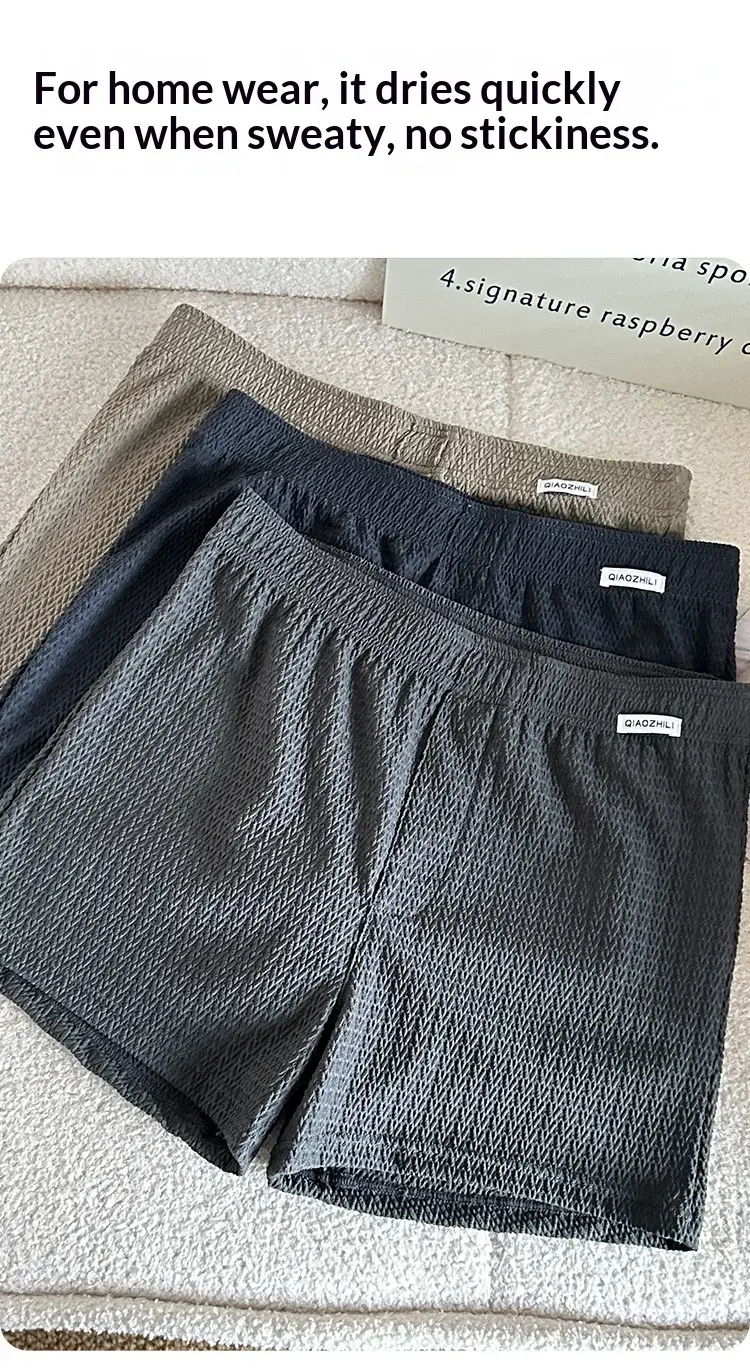 Nieuwe heren boxershorts van ijszijde jacquard, los en ademend, groot formaat, vierkante snit, thuis casual eenvoudig herenondergoed