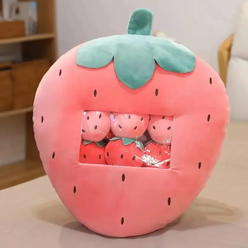 Six Small Toys Inside Cute Cartoon Fruit Plush Pillow Soft Stuffed Sofa Cushion Homdecor Pillow Backrest Children's Gift