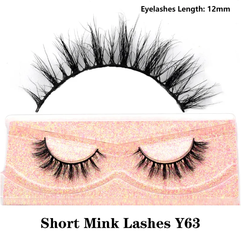 Real Mink Fluffy Short Eye Lashes Extension Wispy Soft Natural Short False Eyelashes Daily Wear Full Strip Lashes Makeup