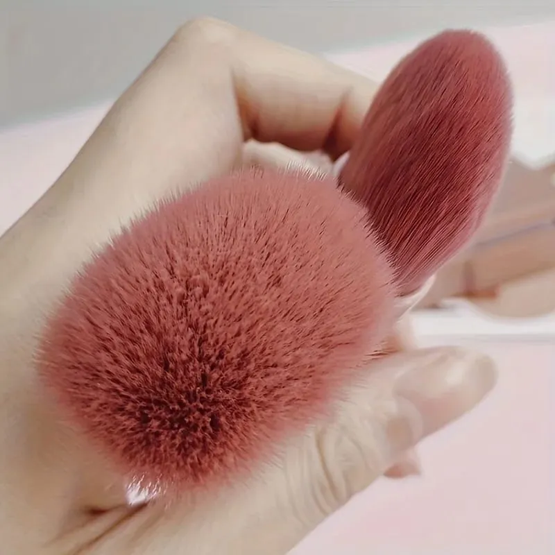 Travel-Friendly 5Pcs Makeup Brush Set with Compact Mirror & Mini Case Versatile Eyeshadow & Loose Powder Brushes