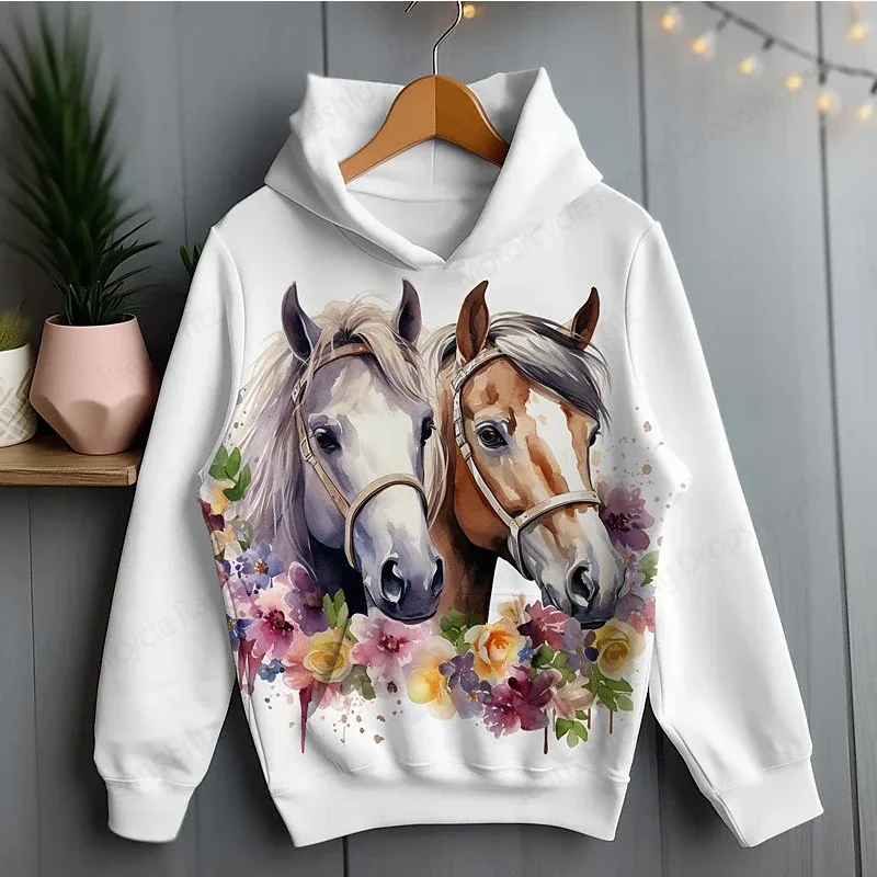 Sweatshirt Haiwan Lucu Ayam Tupai Kuda Arnab Cetak 3d Hoodie Lelaki Wanita Fesyen Oversize Hoodies Wanita Sweat Street Coat