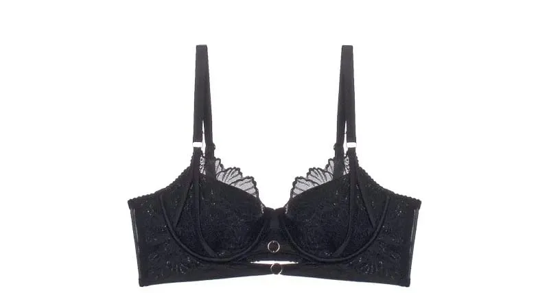 Anime Lace Bra Set Push Up Underwire Japan Kawaii Hollowed Bralette Small Chest Sexy Sheer Thin Cup Pure Girlish Lingerie Set — image 8