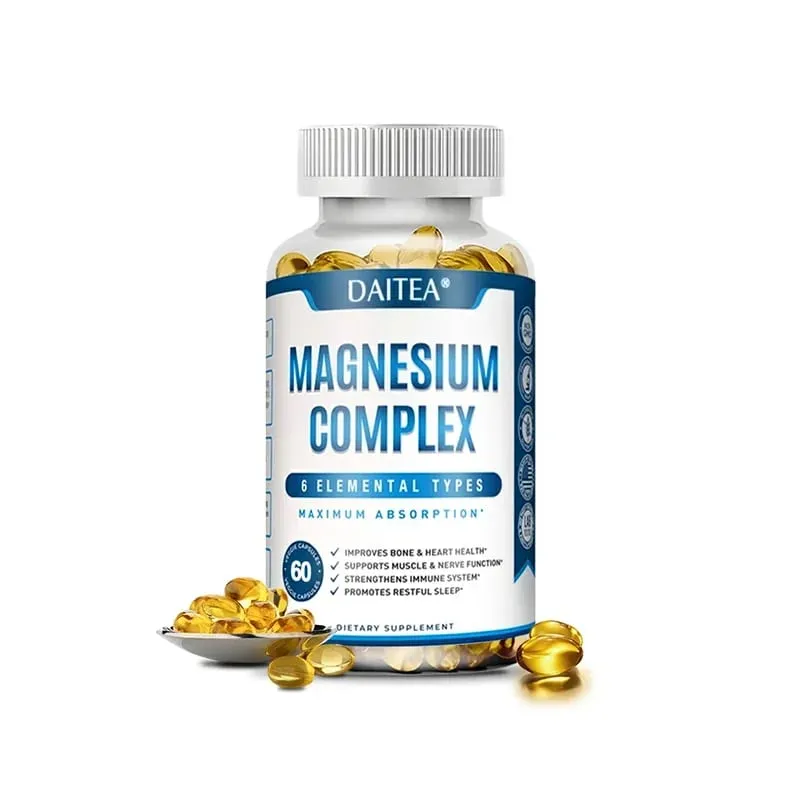 Magnesium Complex Capsules - Muscle and Cardiovascular Health Supplement Sleep Stress and Anxiety Formula