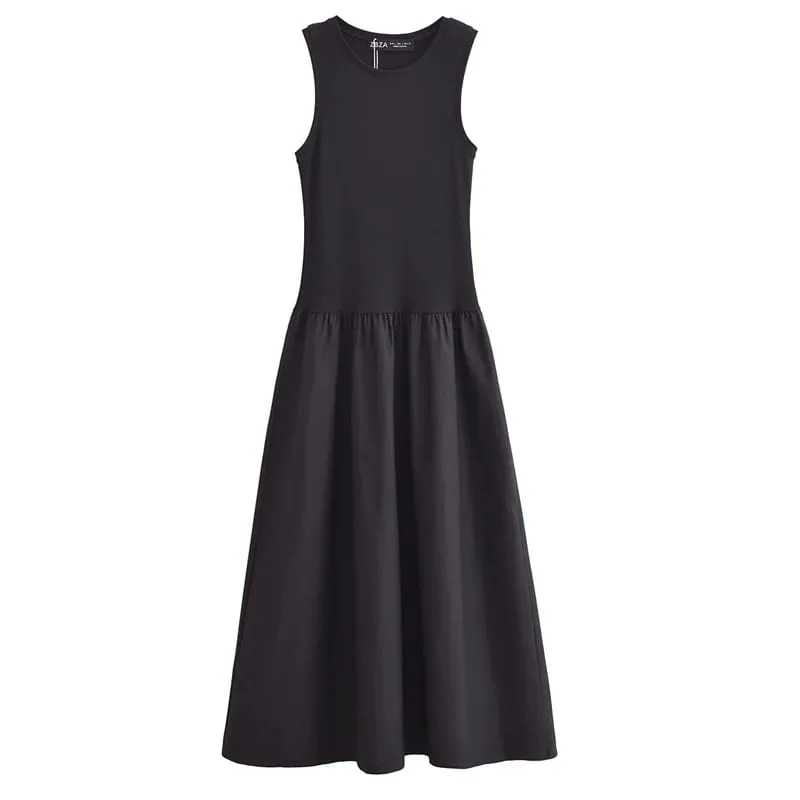 Knitted Dresses 2025 Woman Sleeveless Black Long Dress Women Bodycon Summer Solid Dresses One Pieces Midi Casual Dresses