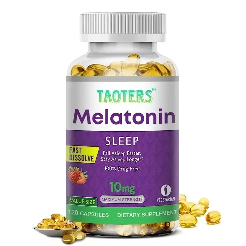 Melatonin capsules 10MG - promotes restful sleep and reduces stress uninterrupted sleep antioxidant effect