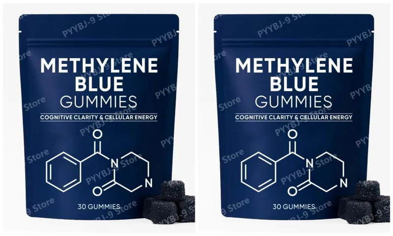 Methylene Blue Gummies with PQQ NAC Vitamin B2 & B3 Supports Cognitive Clarity & Cellular Energy Brain Nutrient for Adults 30Ct