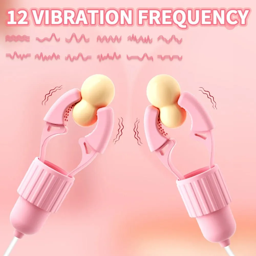 Sucking Vibrating Nipple Clamp Tongue Licking Vibrator For Women Breast Massage Labia Clitoris Clip Stimulation Massager Sex Toy